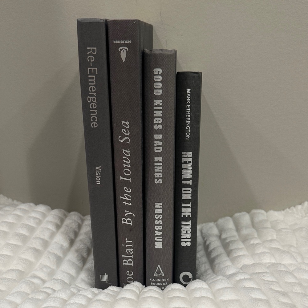 Decorative Book Bundle #3 - Elegant Gray and Black Coffee Table Book Set